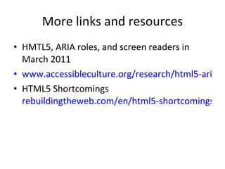 More links and resources ,[object Object],[object Object],[object Object]