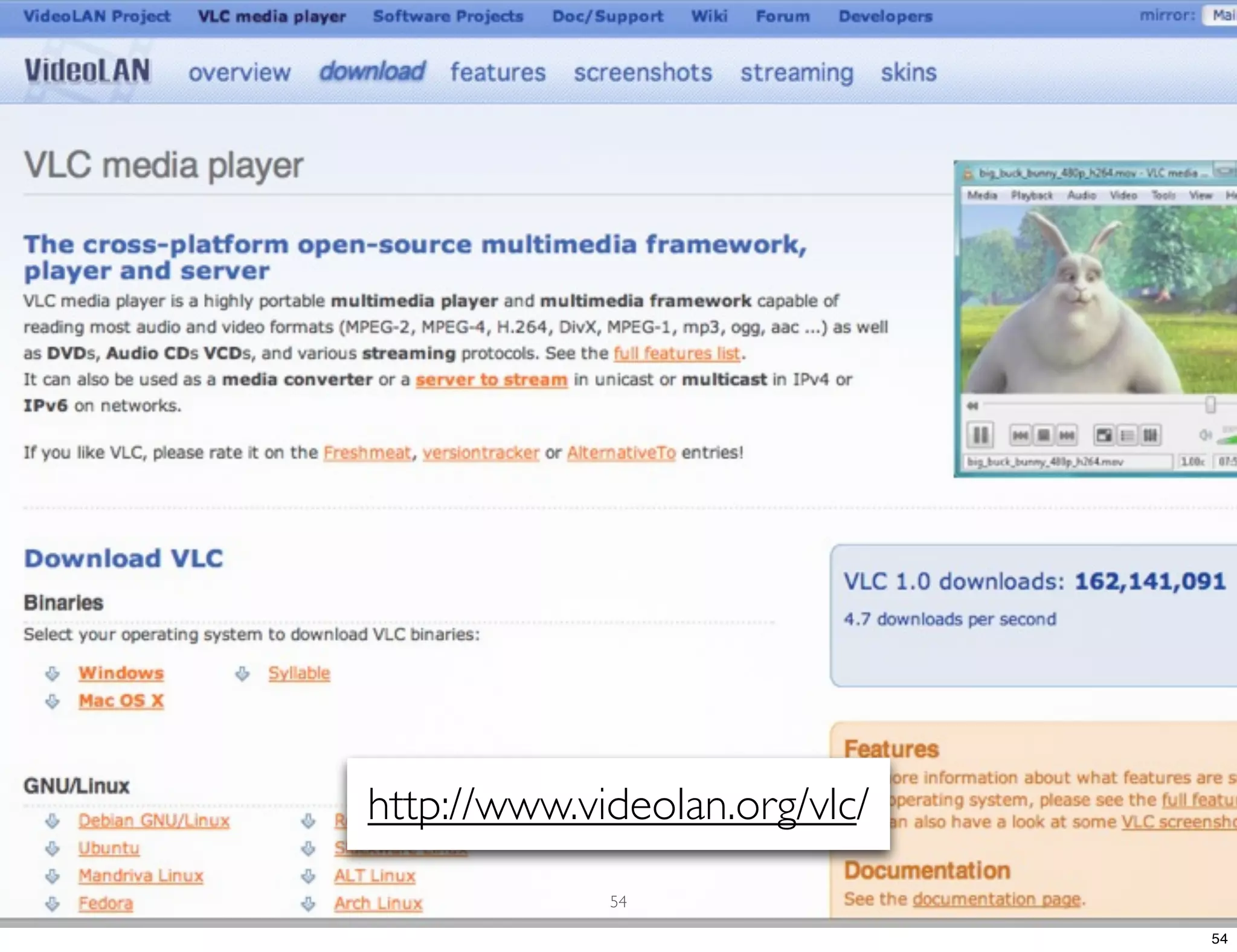 http://www.videolan.org/vlc/ 54 54 