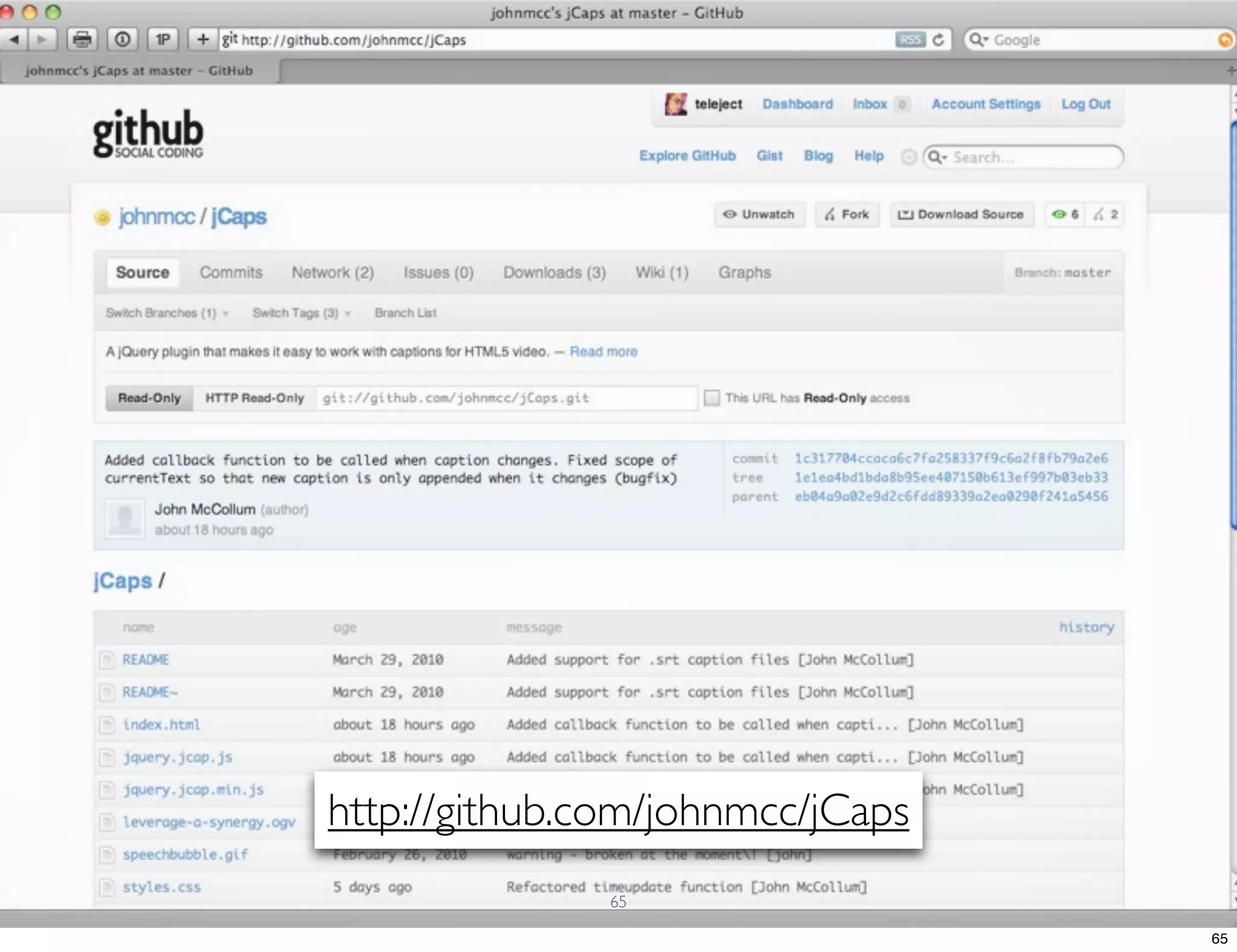 http://github.com/johnmcc/jCaps 65 65 