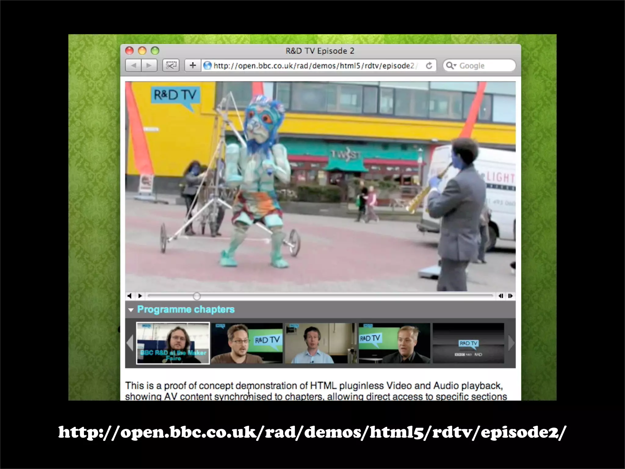 http://open.bbc.co.uk/rad/demos/html5/rdtv/episode2/
 