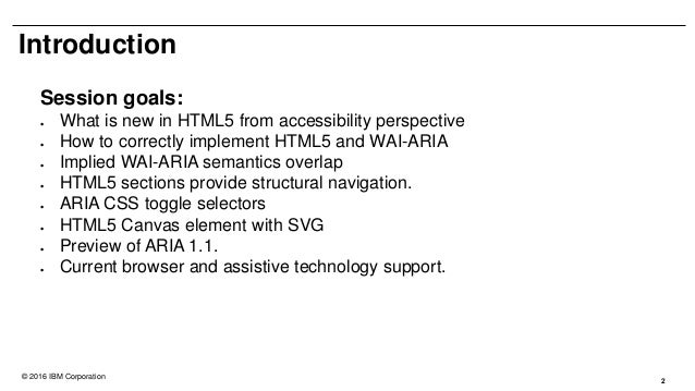 Html5 Aria Css Ibm Csun 2016