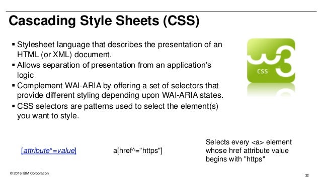 Html5 Aria Css Ibm Csun 2016