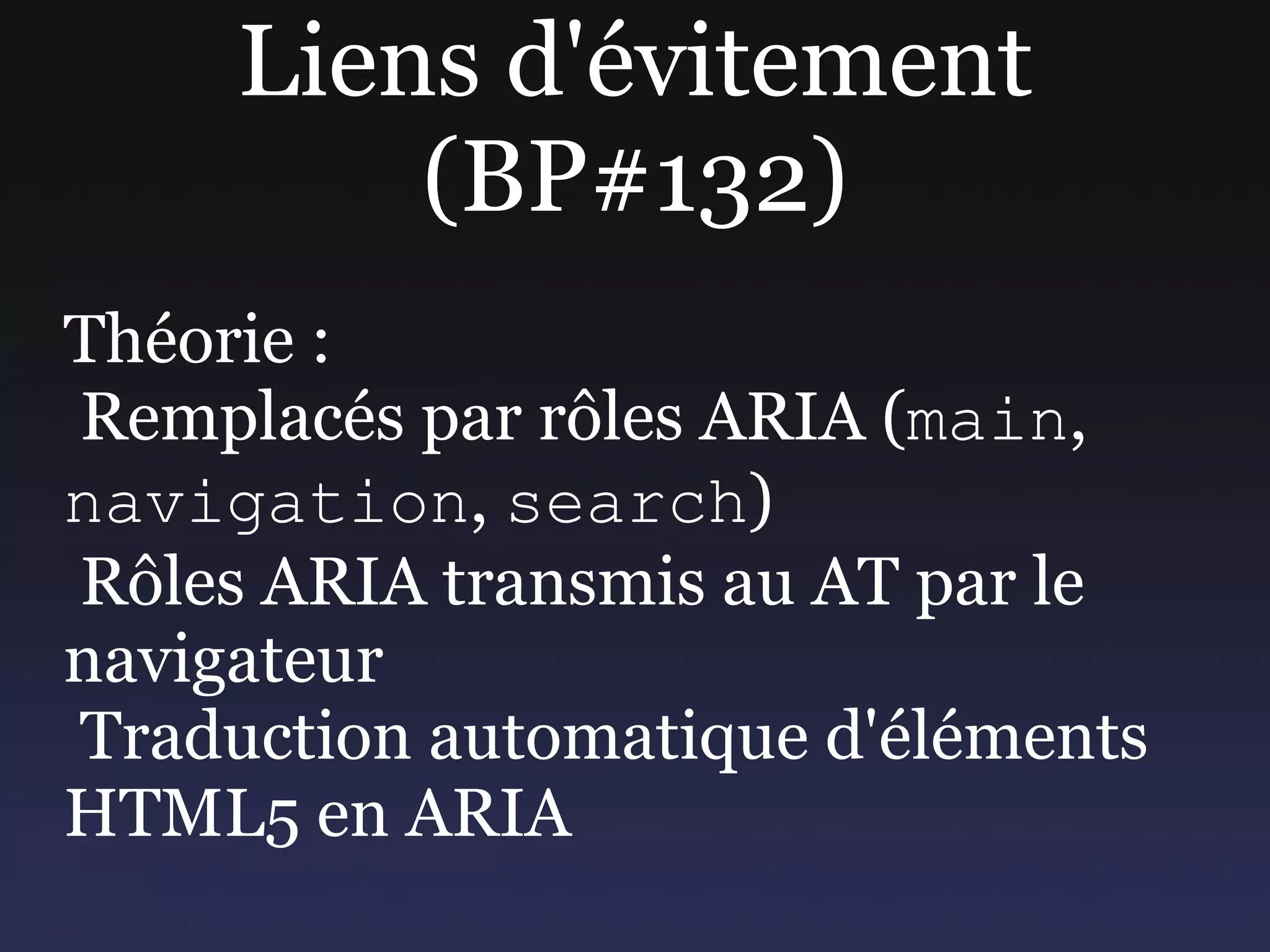 Nouveaux éléments Solution 3 : éléments parents ✓  Pas de dépendance JS ✓  Sémantique OK ✗  Code CSS et HTML modifié 