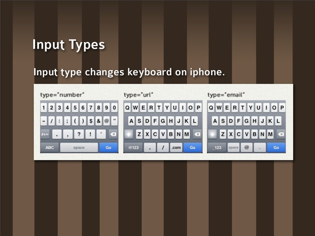 Input Types Input type changes