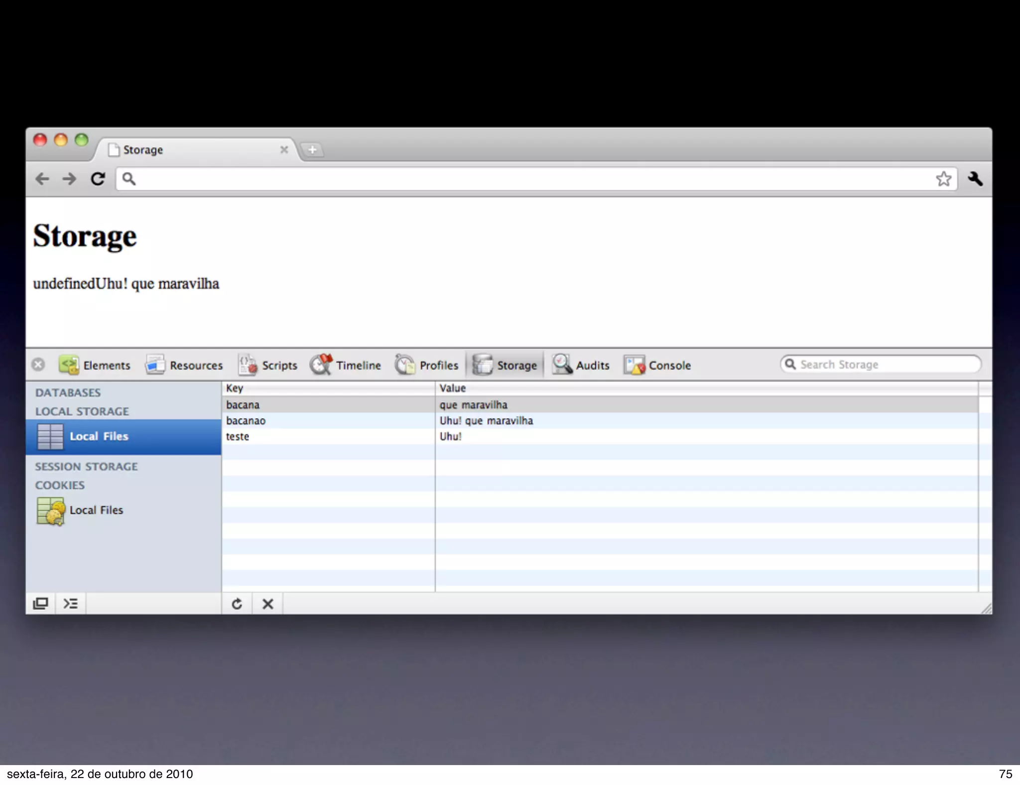 75sexta-feira, 22 de outubro de 2010 