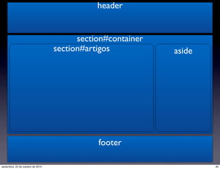 header
footer
section#container
asidesection#artigos
40sexta-feira, 22 de outubro de 2010
 