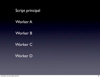 Script principal
Worker A
Worker B
Worker C
Worker D
82sexta-feira, 22 de outubro de 2010
 