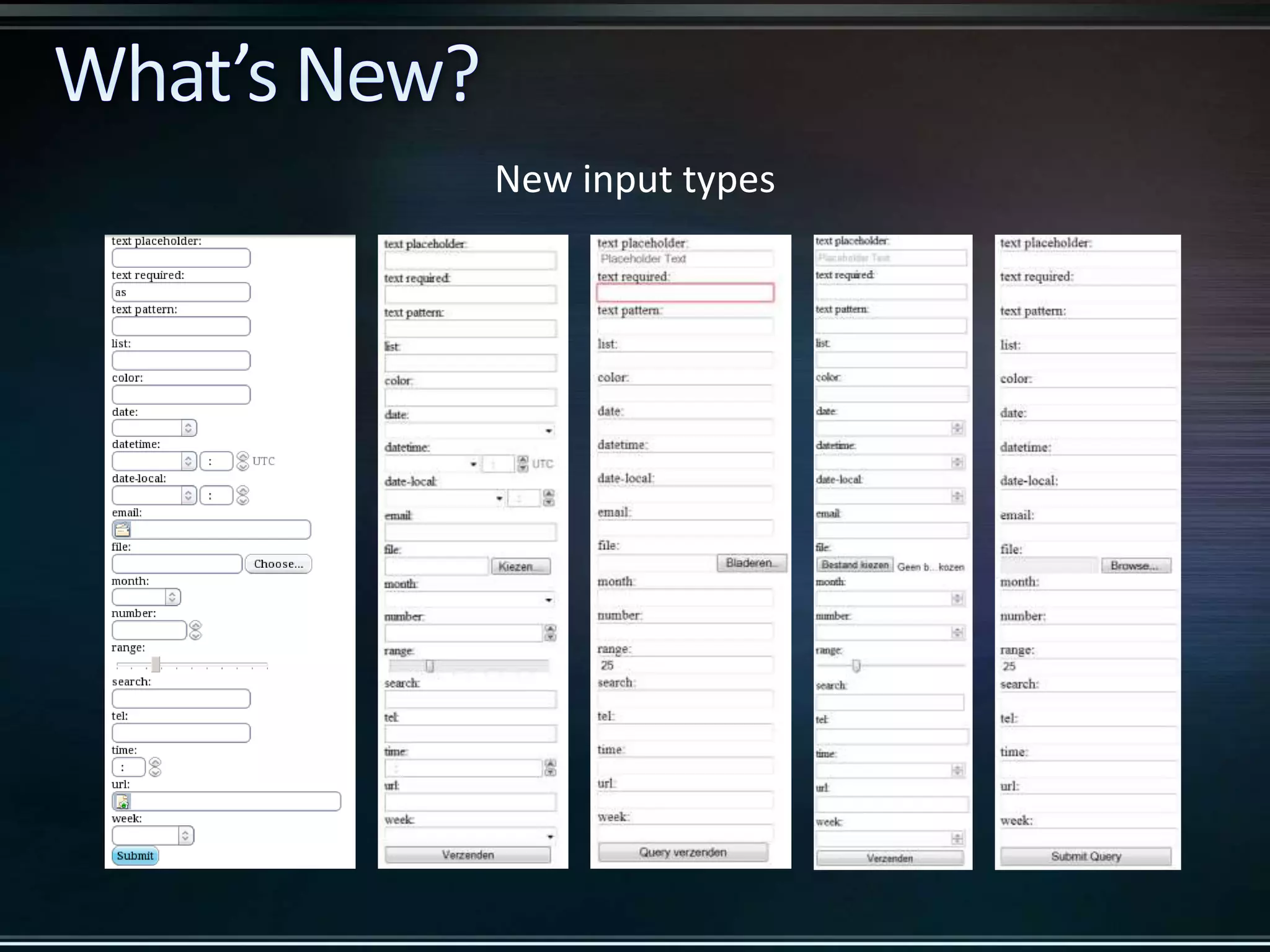 New input types 