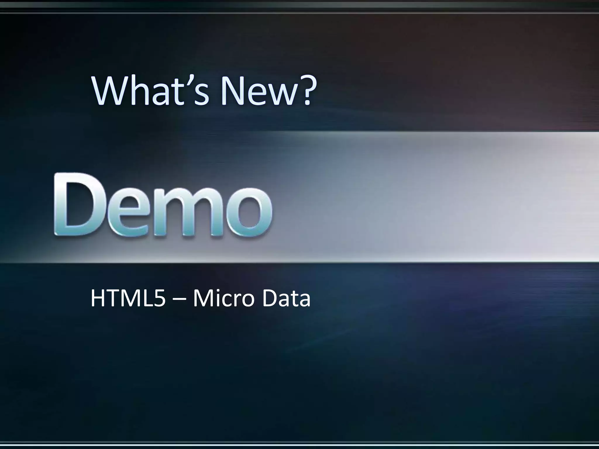 HTML5 – Micro Data 