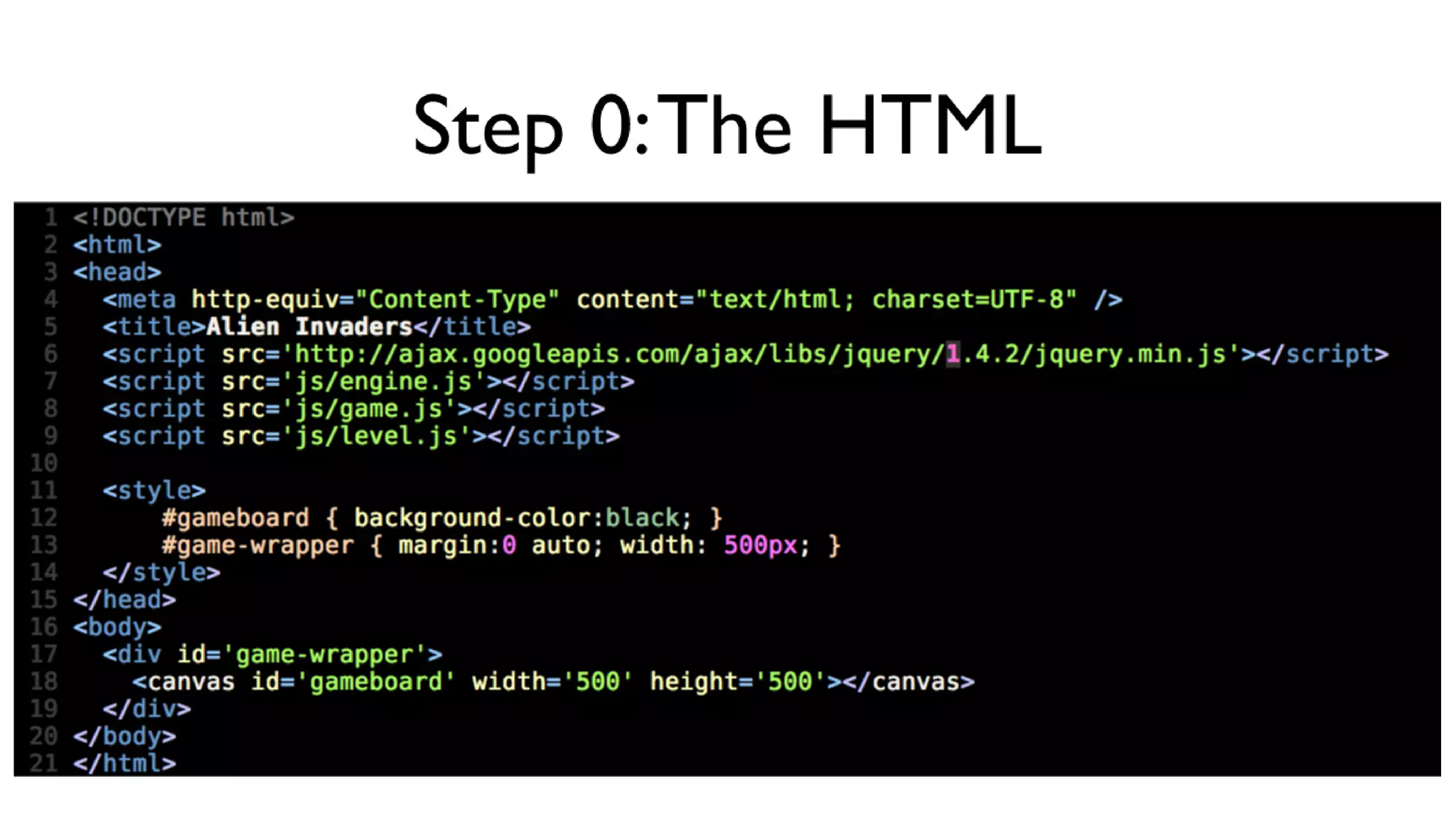 HTML5 Space Invaders