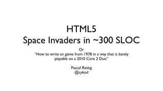 HTML5 Space Invaders