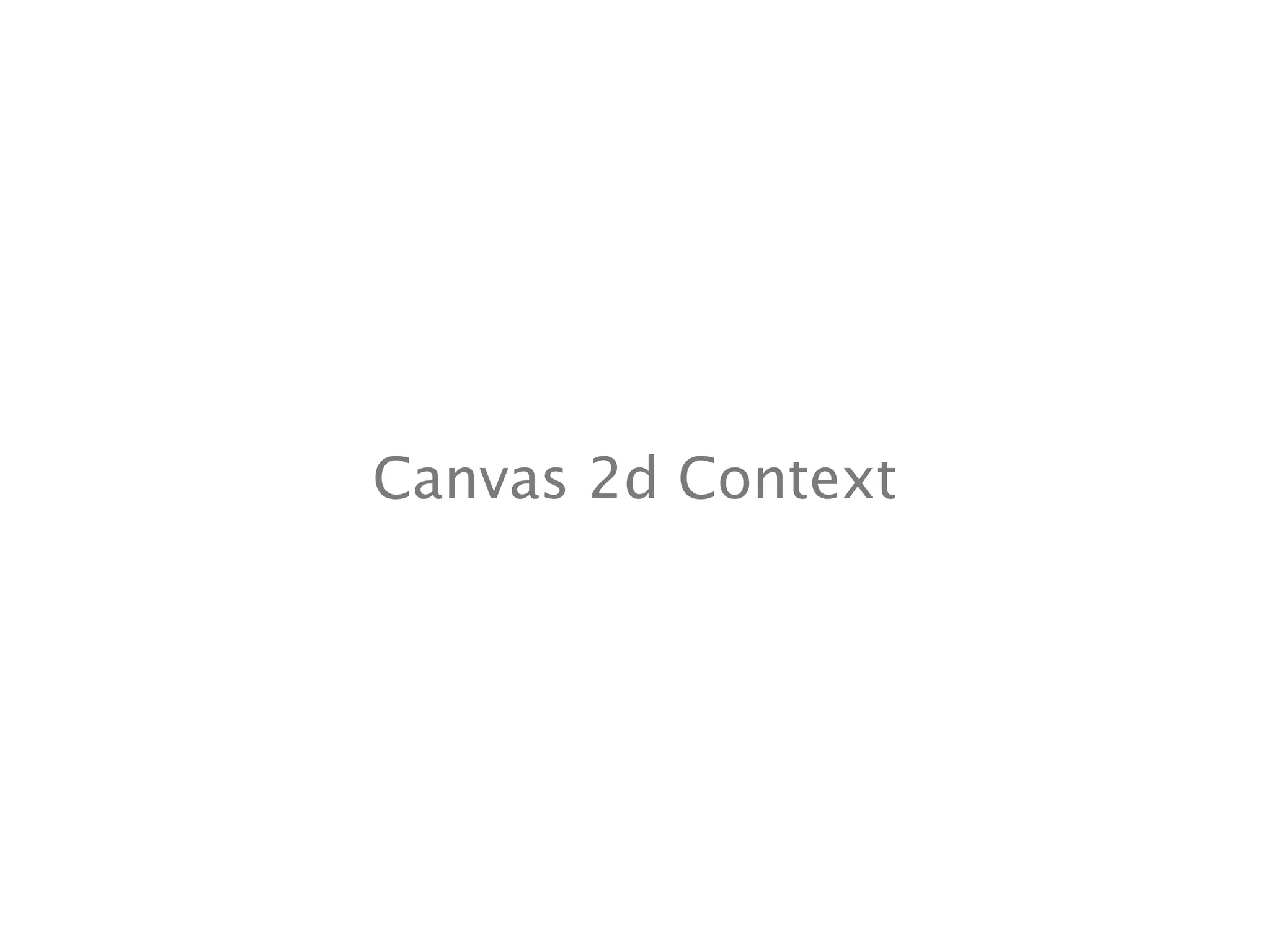 Canvas 2d Context
 