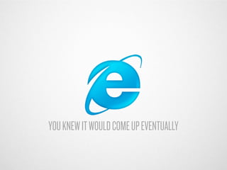 YOU KNEW IT WOULD COME UP EVENTUALLY
 