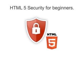 HTML 5 Security for beginners.
 