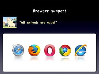 Browser support

“All animals are equal”
 