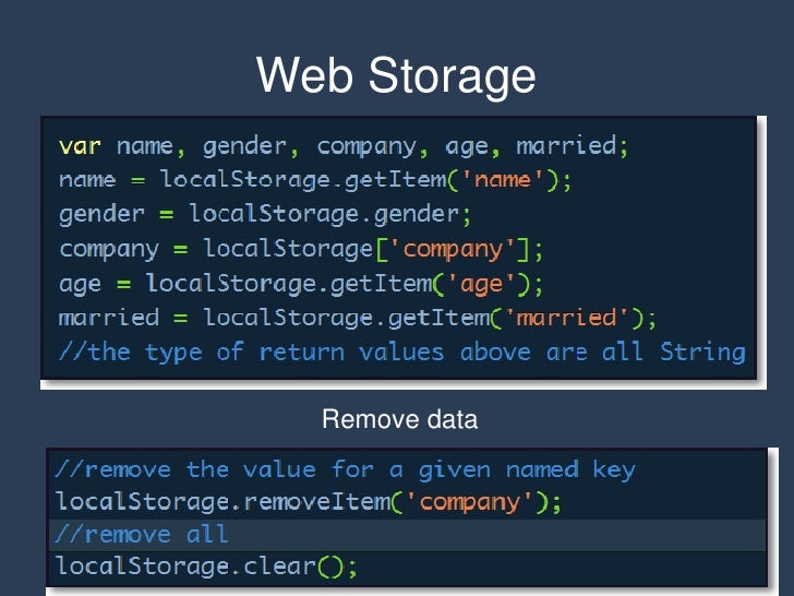 Html5 storage and browser storage