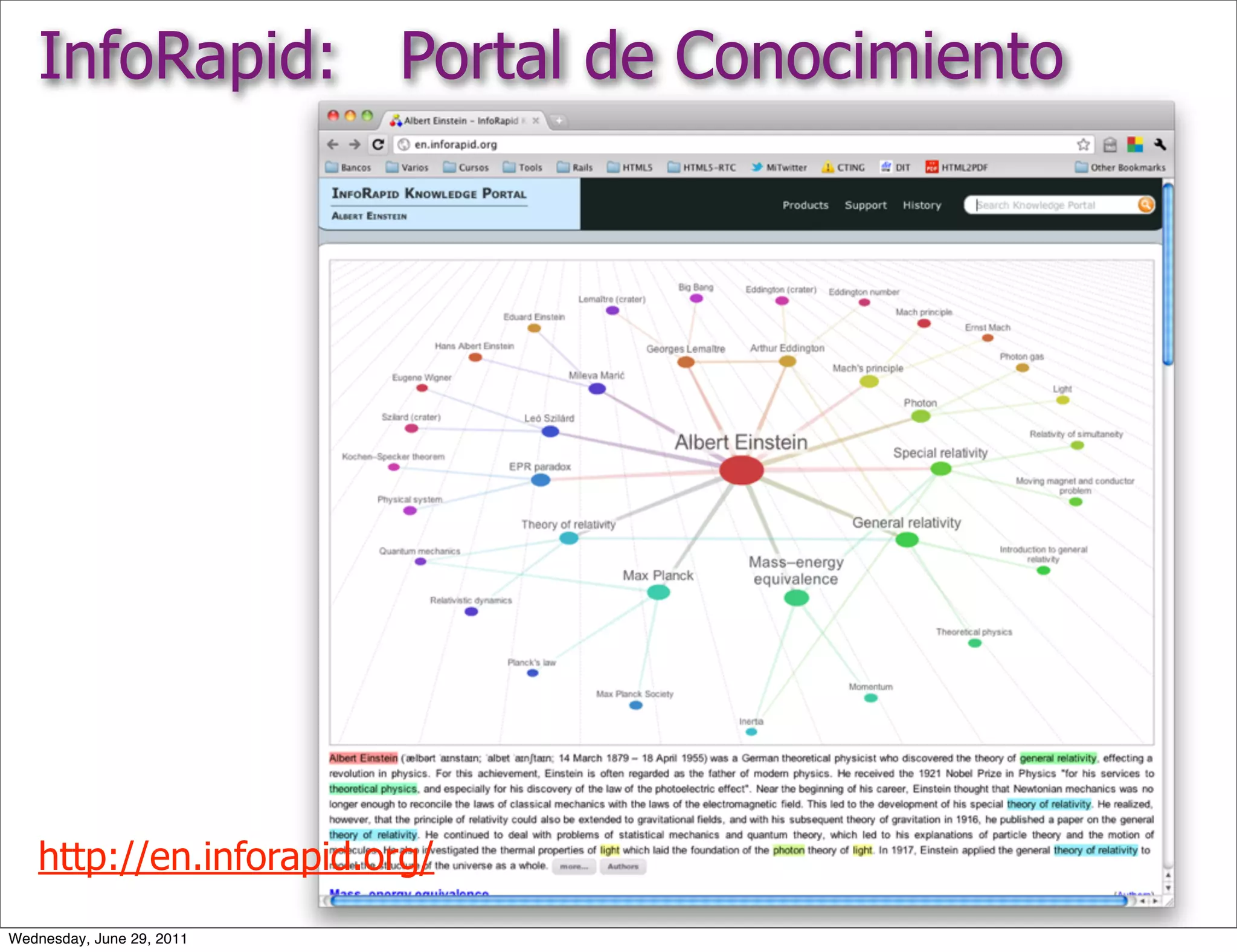 InfoRapid: Portal de Conocimiento




   http://en.inforapid.org/
Wednesday, June 29, 2011
 