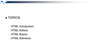 HTML5 Topic 1 | PPTX