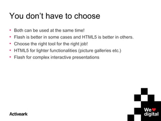 HTML5 vs Flash | PPT | Browsers | Computer Software and Applications