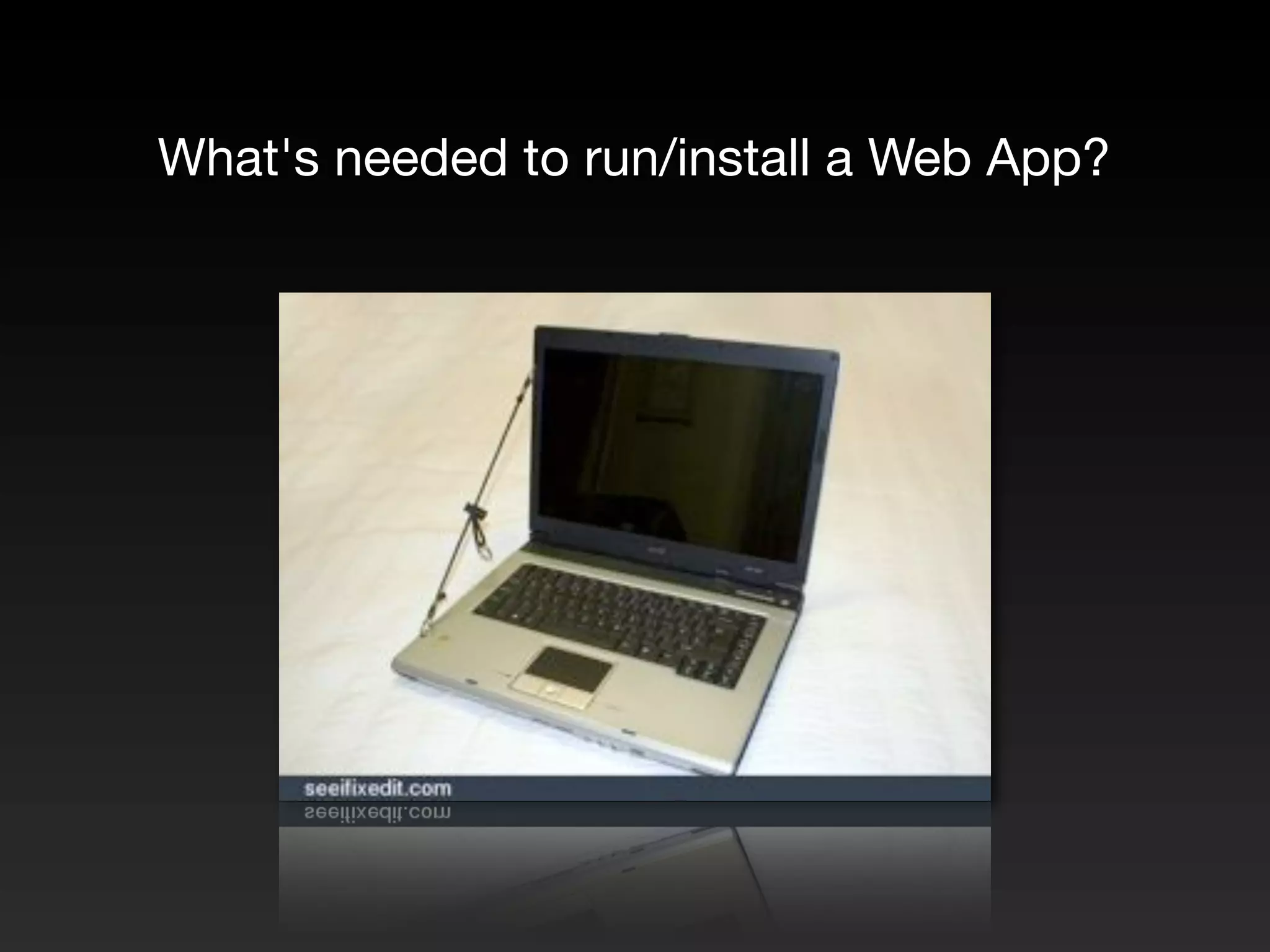 What's needed to run/install a Web App? 