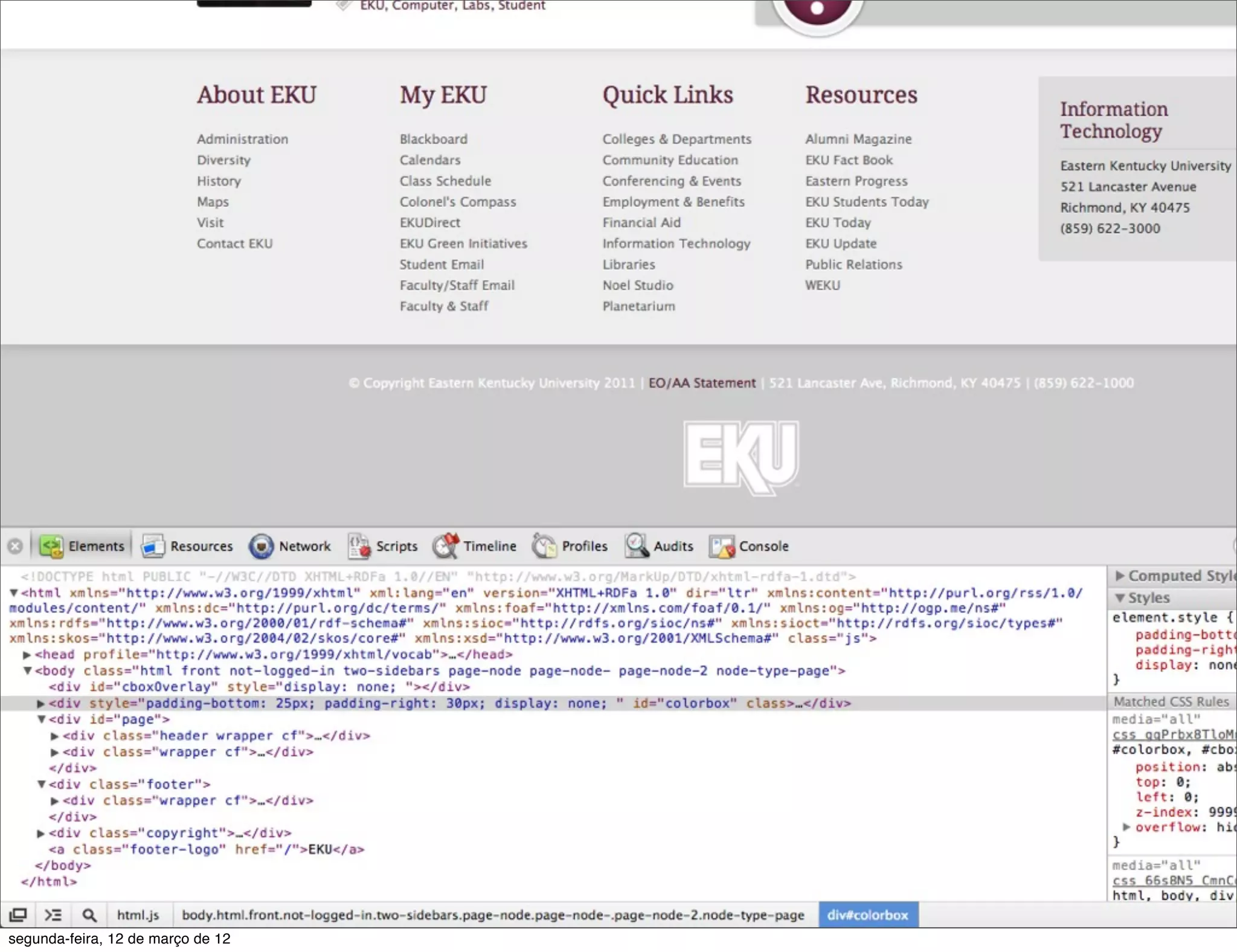 23
segunda-feira, 12 de março de 12
 