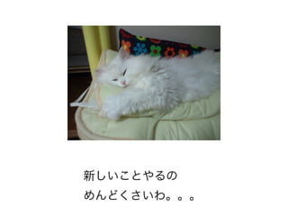 新しいことやるの
めんどくさいわ。。。
 