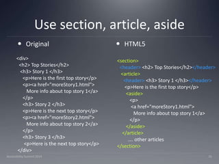 Html And Accessiability HTML5 Accessibility | PPTX