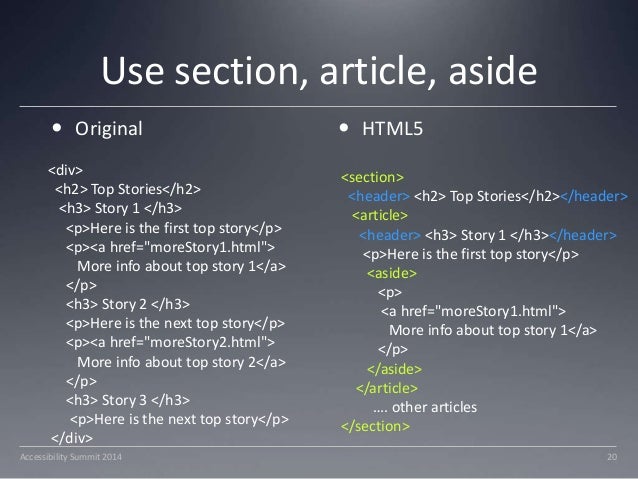 HTML5 Accessibility