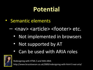 HTML 5 Accessibility | PPT | Web Design and HTML | Internet