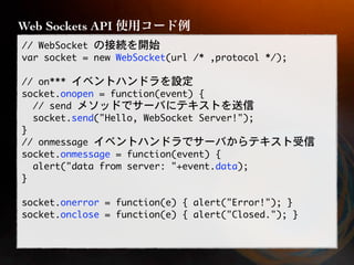 Web Sockets API
 