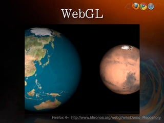 Firefox 4~ http://www.khronos.org/webgl/wiki/Demo_Repository
 