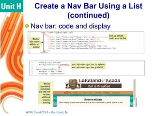 Navigation List.html 5 Organizing Content with Lists and Tables | PPT