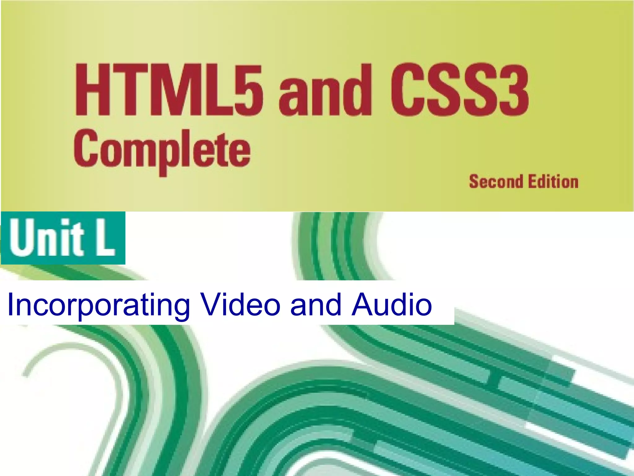 Incorporating Video and Audio
 