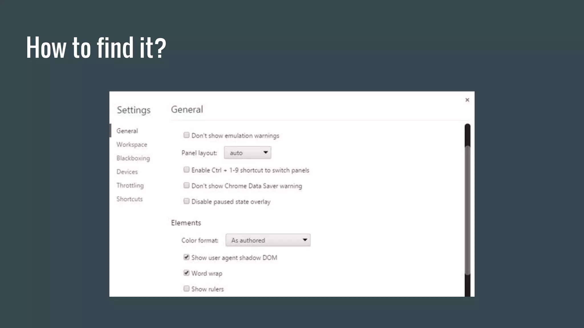 How to find it?
 