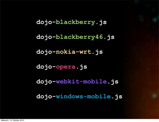 dojo-blackberry.js

                             dojo-blackberry46.js

                             dojo-nokia-wrt.js

                             dojo-opera.js

                             dojo-webkit-mobile.js

                             dojo-windows-mobile.js


Mittwoch, 13. Oktober 2010
 
