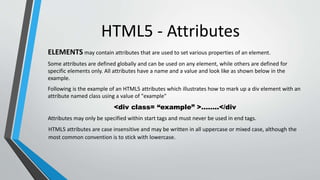Html5 attributes | PPTX