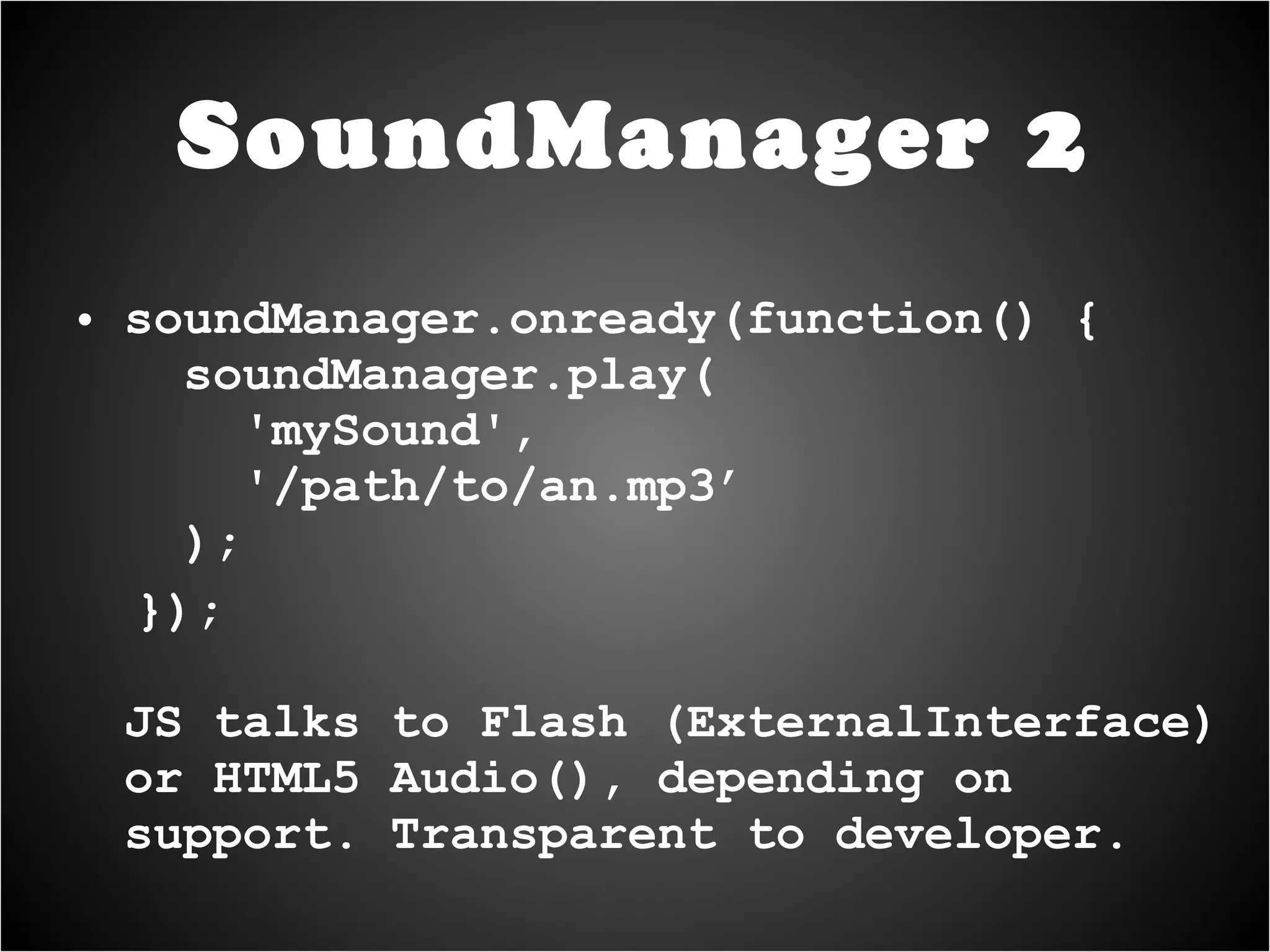 [ demos ] SoundManager 2 