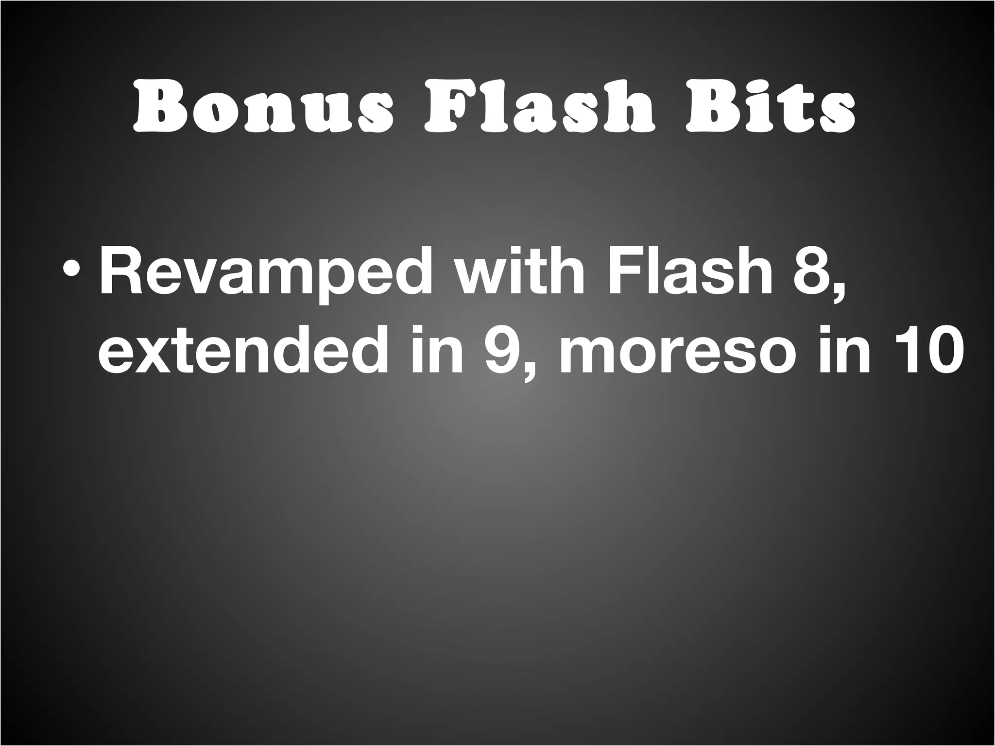 Some conveniences/extras beyond HTML5 audio Bonus Flash Bits 