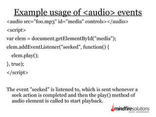 Intro to HTML5 audio tag | PPT