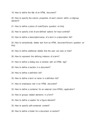 Html5 basic exercises | DOCX | Web Design and HTML | Internet