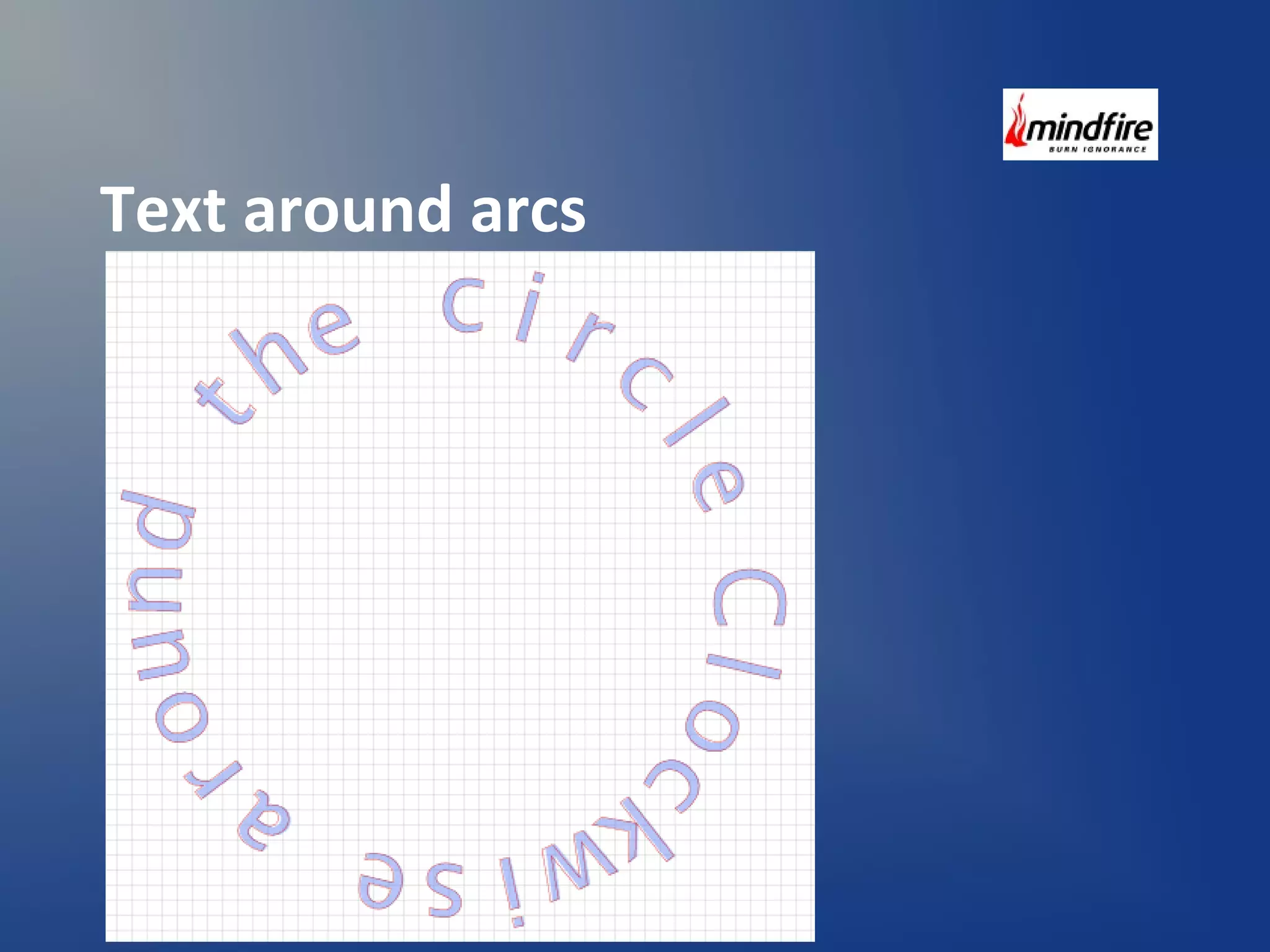 Text around arcs 
 