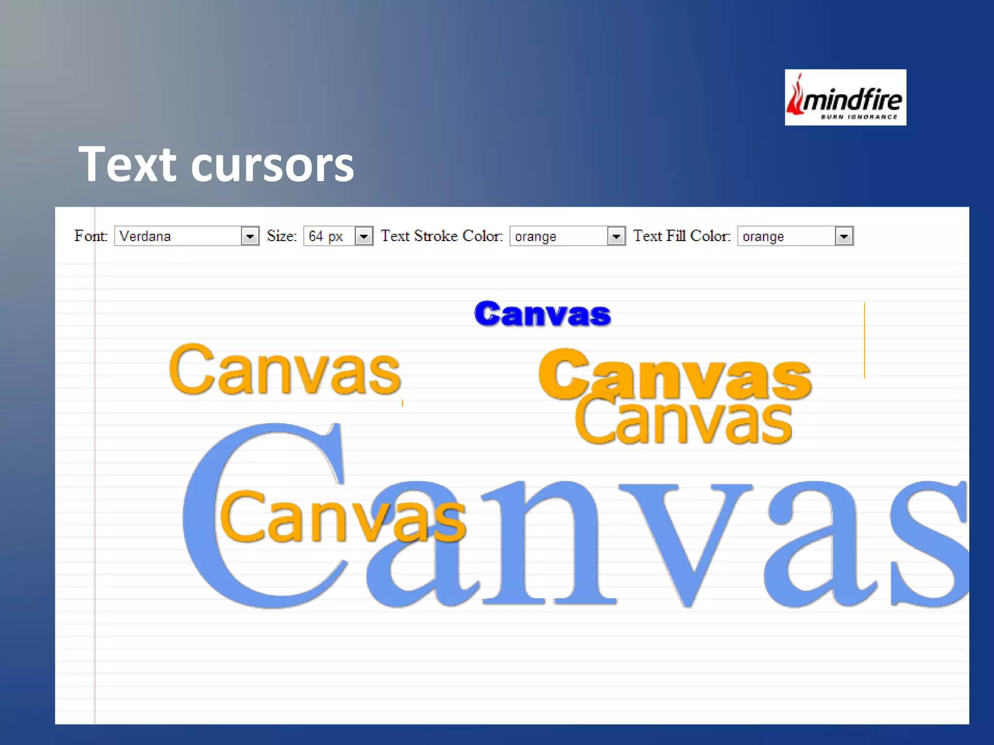 Text cursors 
 