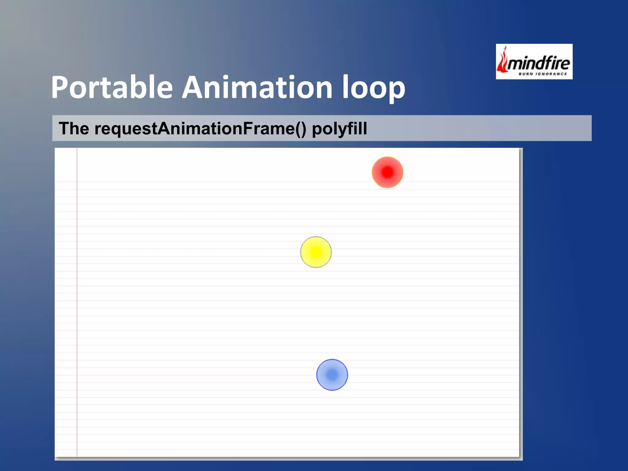 Portable Animation loop 
The requestAnimationFrame() polyfill 
 