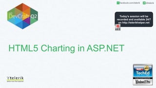 Today’s session will be
recorded and available 24/7
on http://telerikhelper.net
facebook.com/telerik @telerik
HTML5 Charting in ASP.NET
 