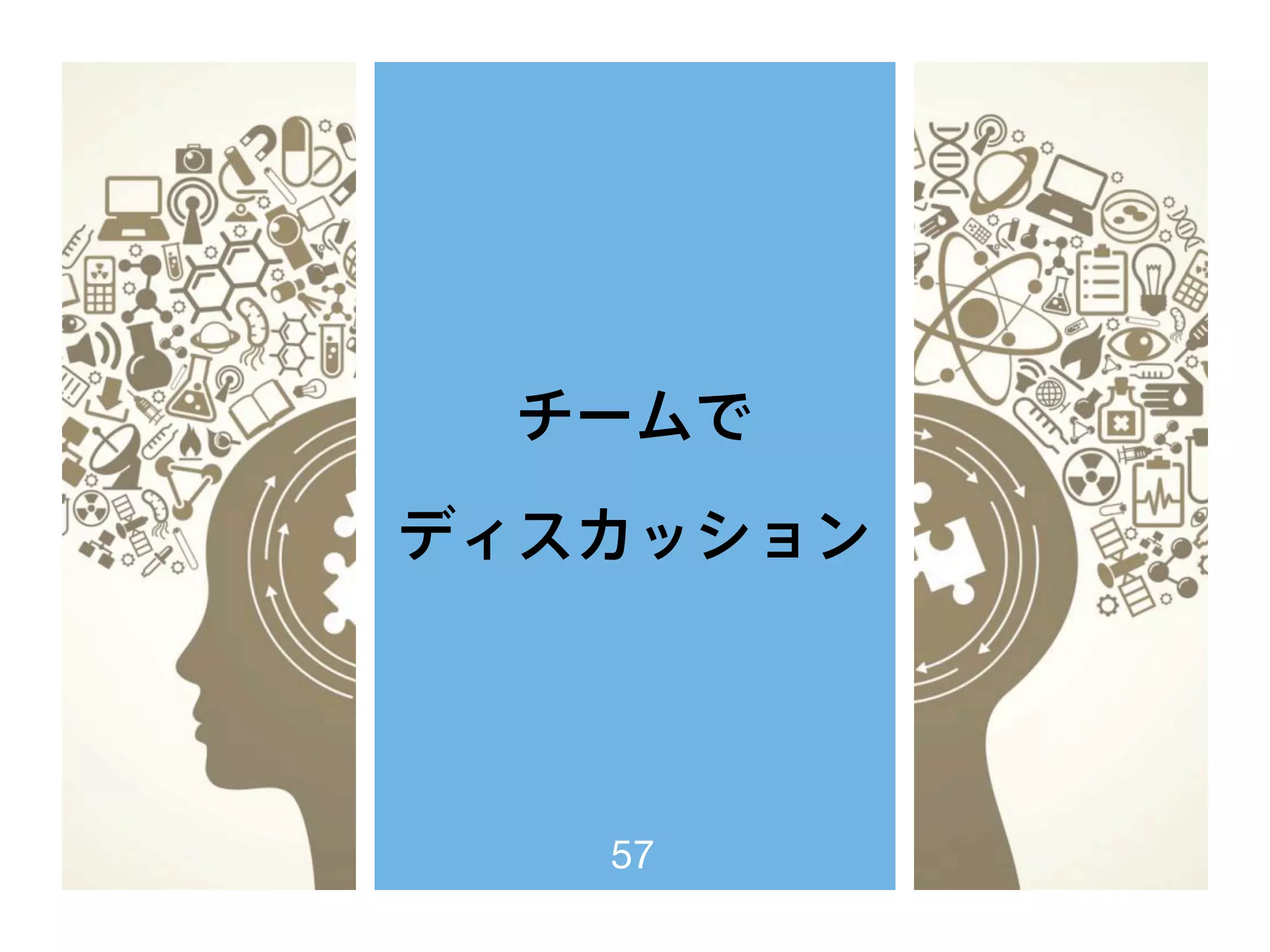 チームで
ディスカッション
57
 