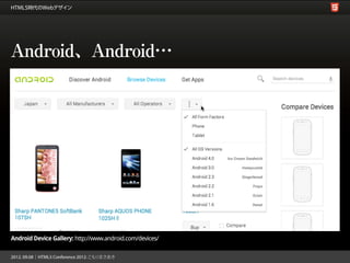 Android、Android…




Android Device Gallery: http://www.android.com/devices/
 