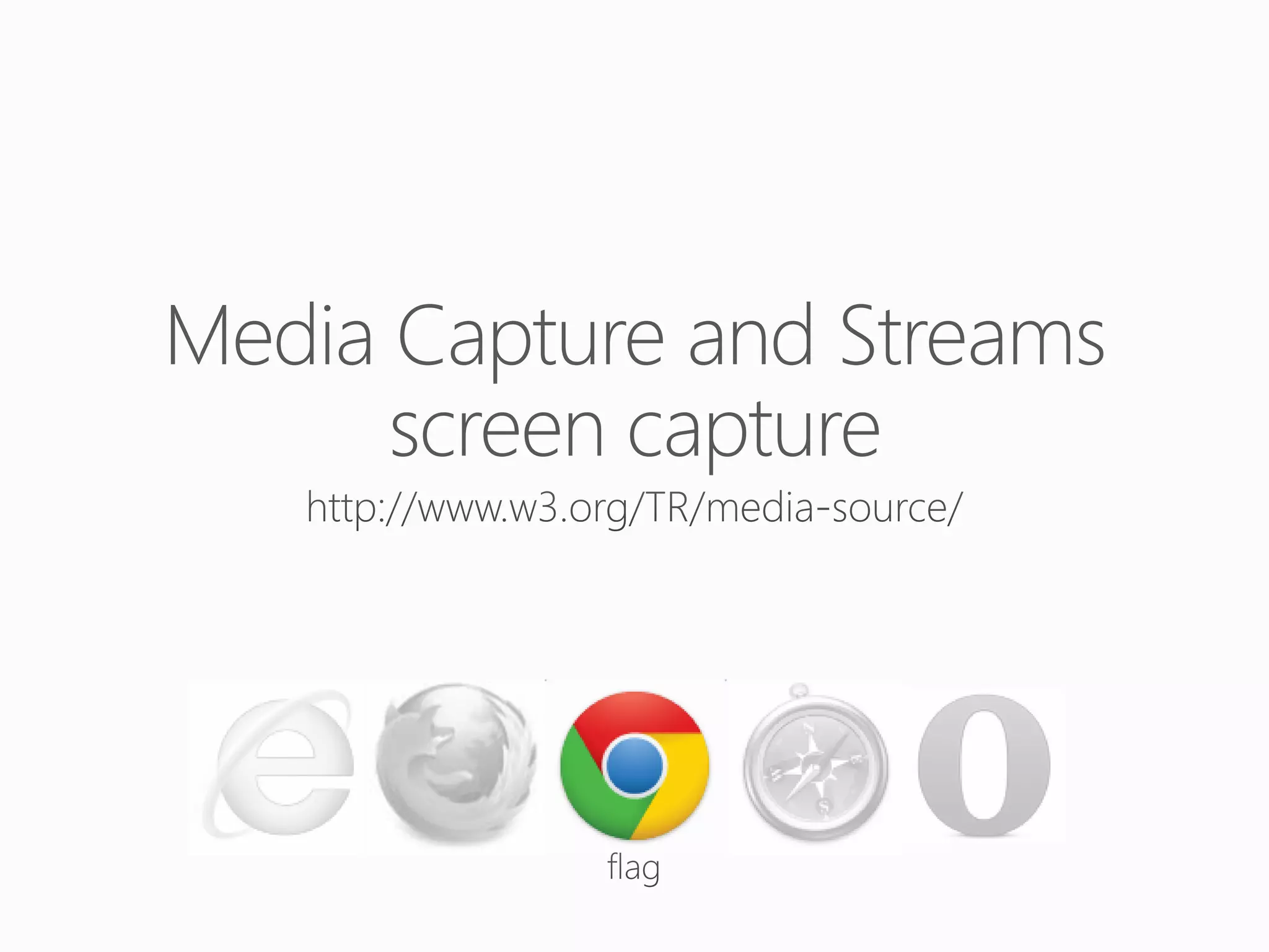 Media Capture and Streams
screen capture

 
