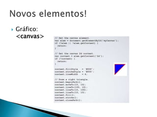    Gráfico:
    <canvas>
 