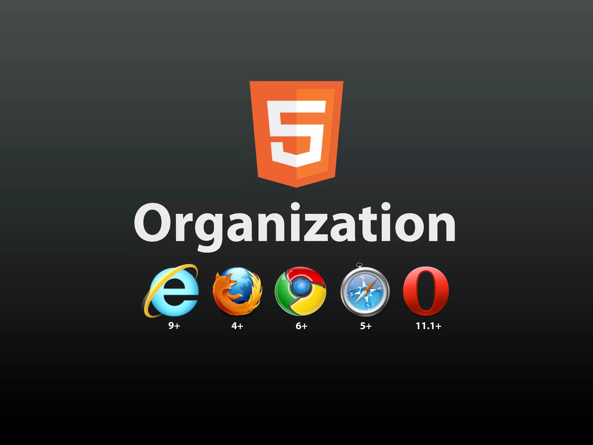 Organization
 9+   4+   6+   5+   11.1+
 
