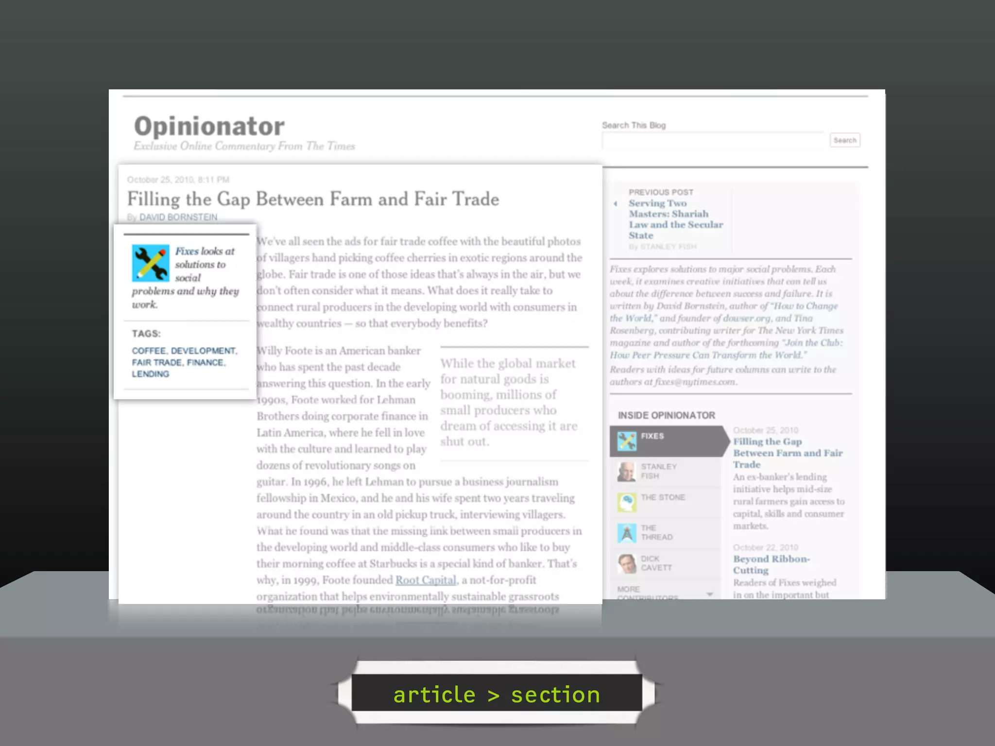 article > section
 